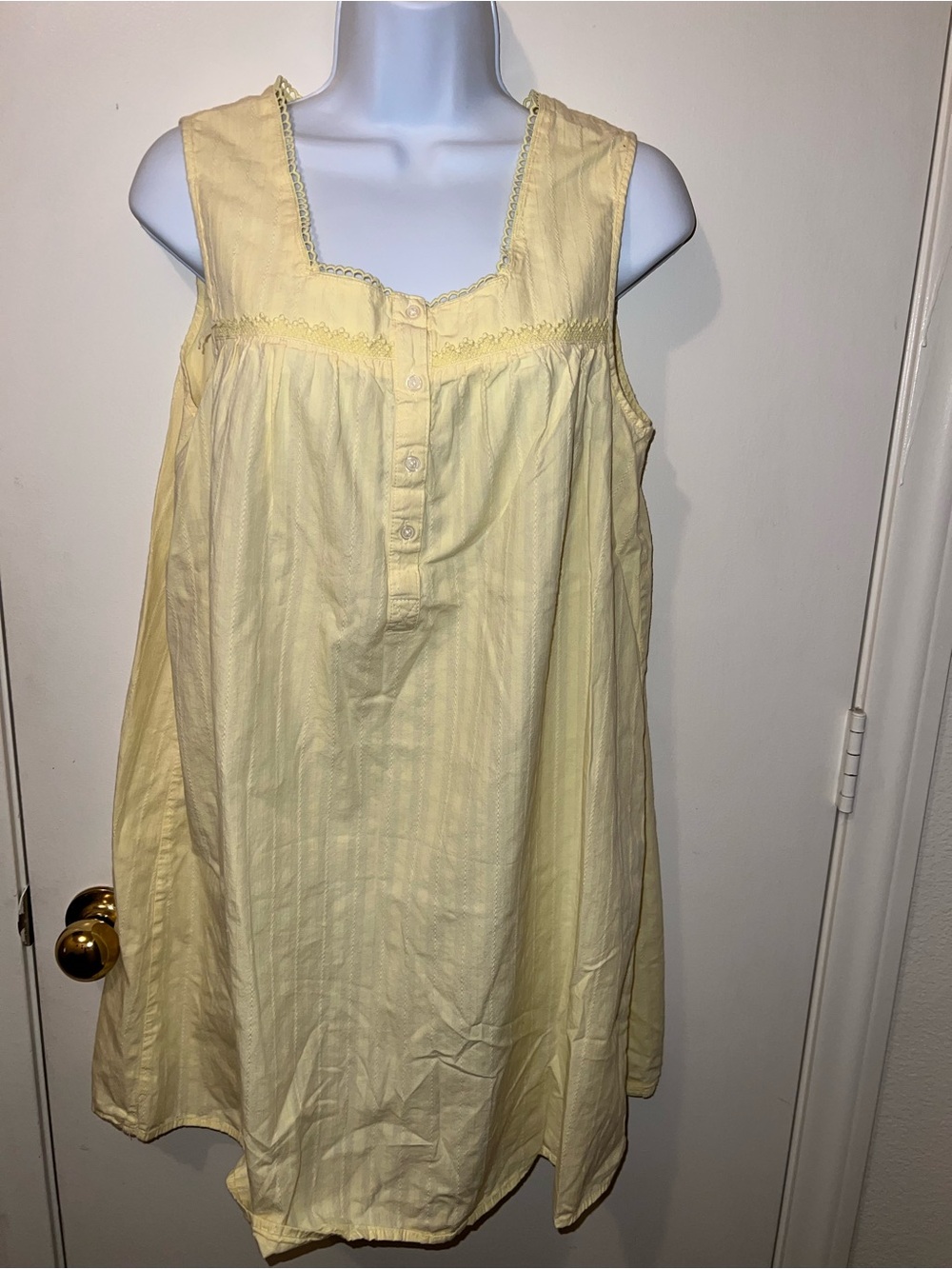 Adonna Yellow Sleeveless Nightgown